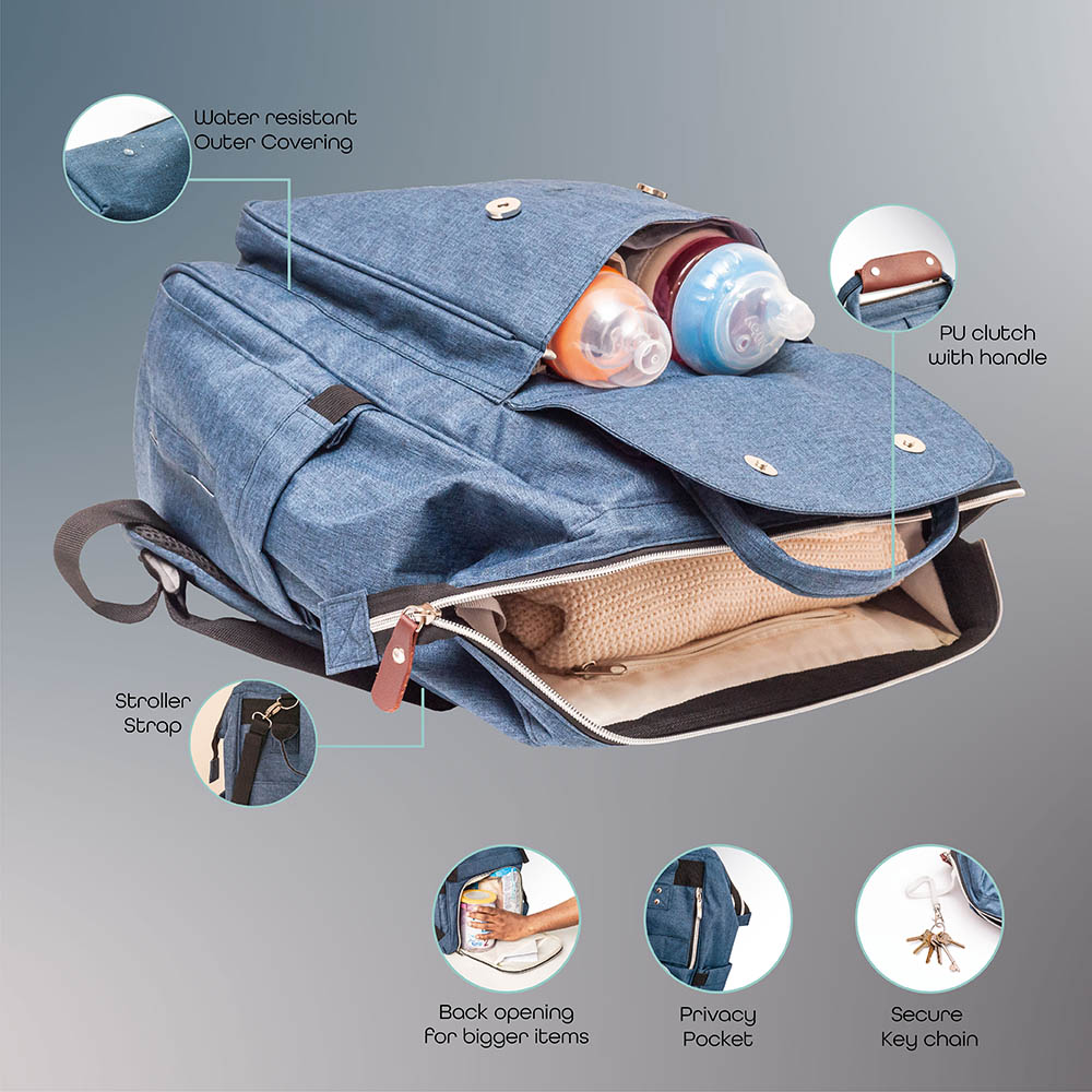 Moon - Denise Diaper Backpack (Blue)
