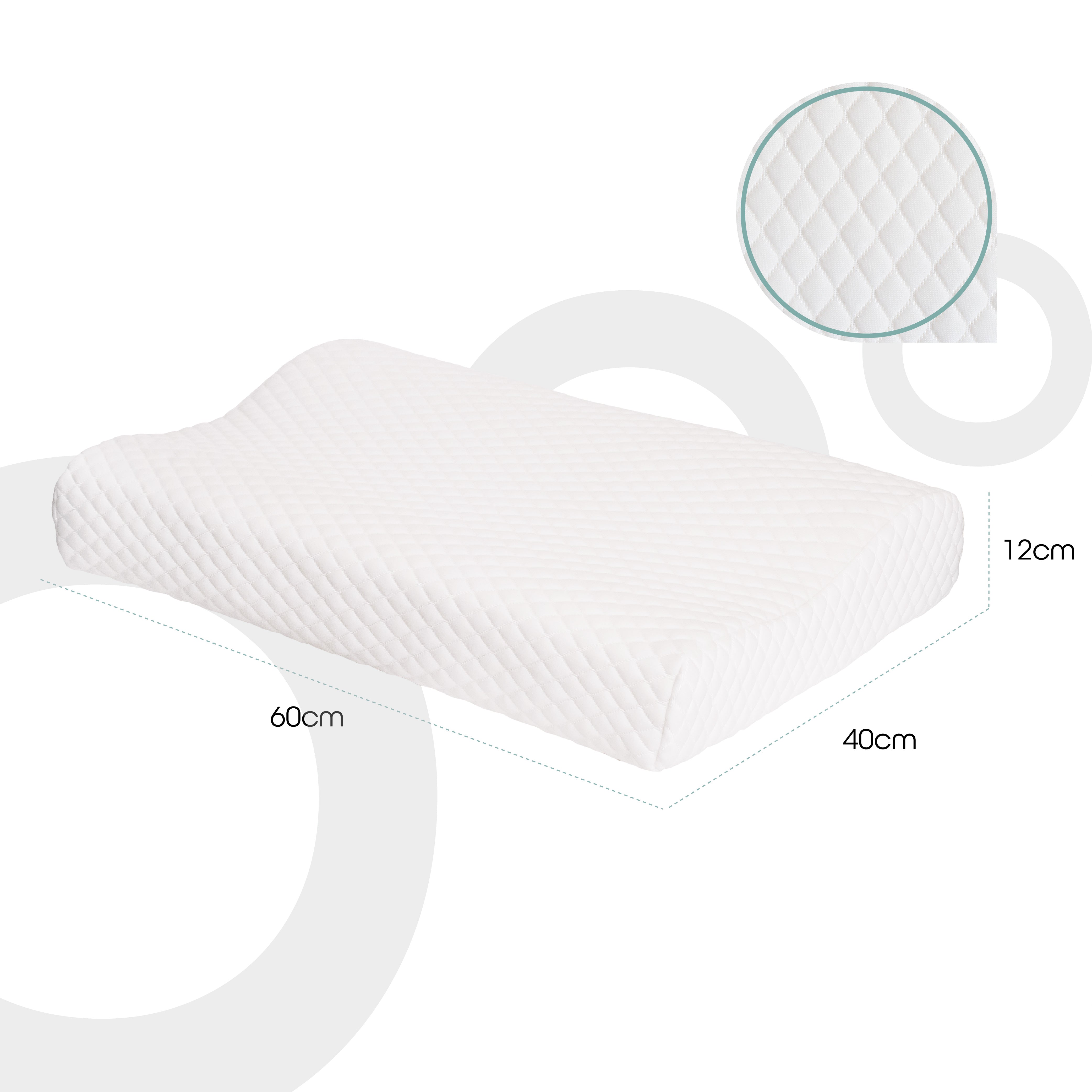 Moon - Contour Memory Foam Pillow - 60 x 40 x 12 cm