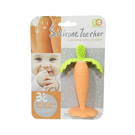 Goodway - Baby Banana Bendable Teething Toothbrush/Teether - Carrot (Orange)