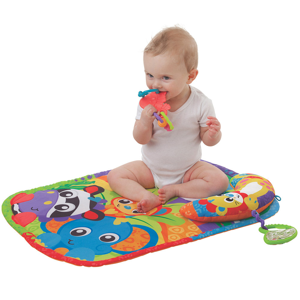 Playgro - Zoo Play Timetummy Time Mat And Pillow