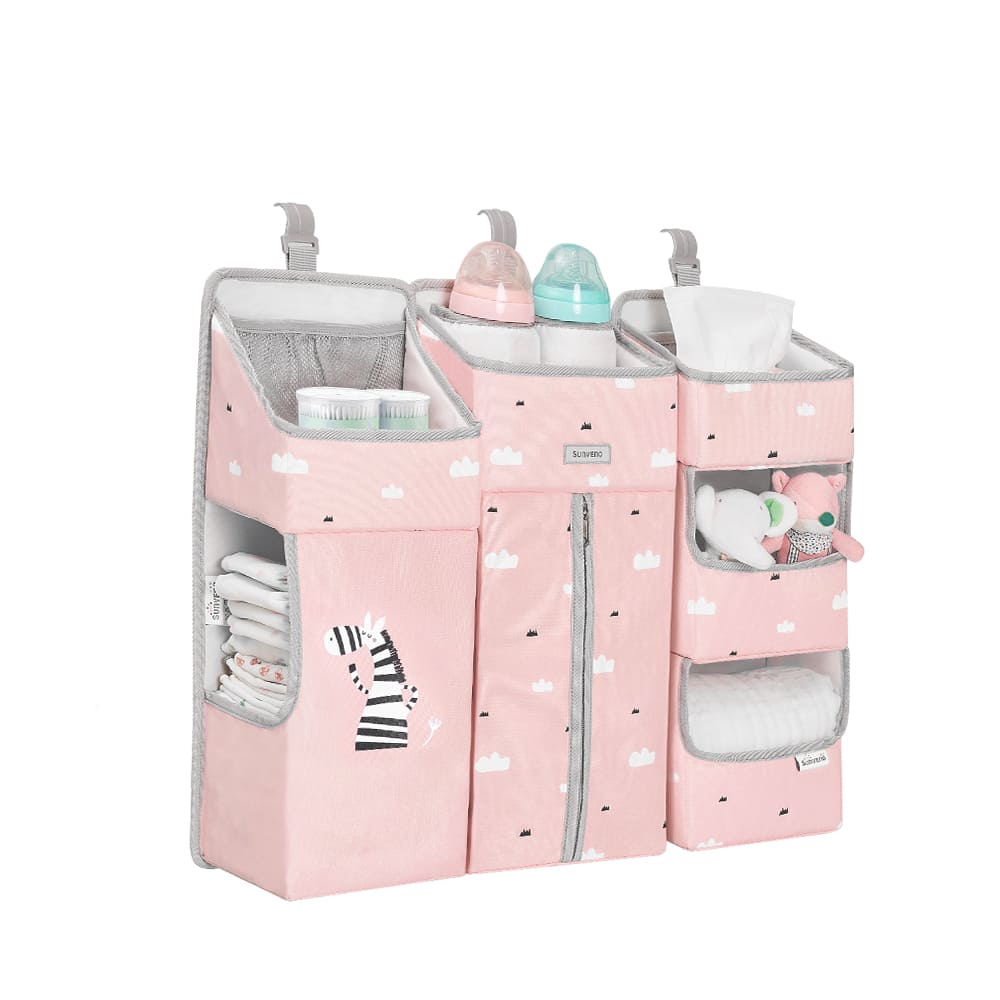Sunveno - Baby Bedside Portable Crib Organizer (Pink)