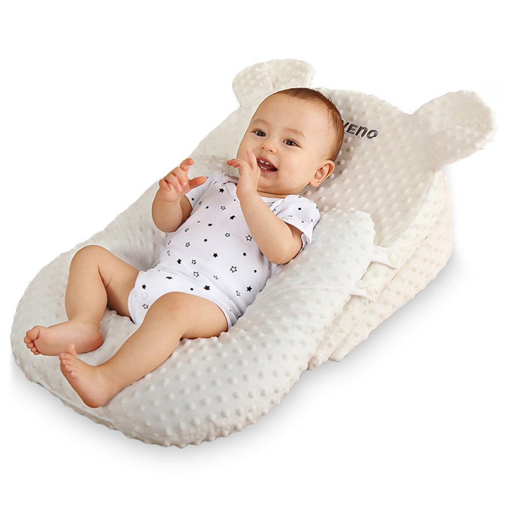 Sunveno - Portable Baby Anti-spill Milk U Shape Pillow with 10 &15 Degree Slope Pad
