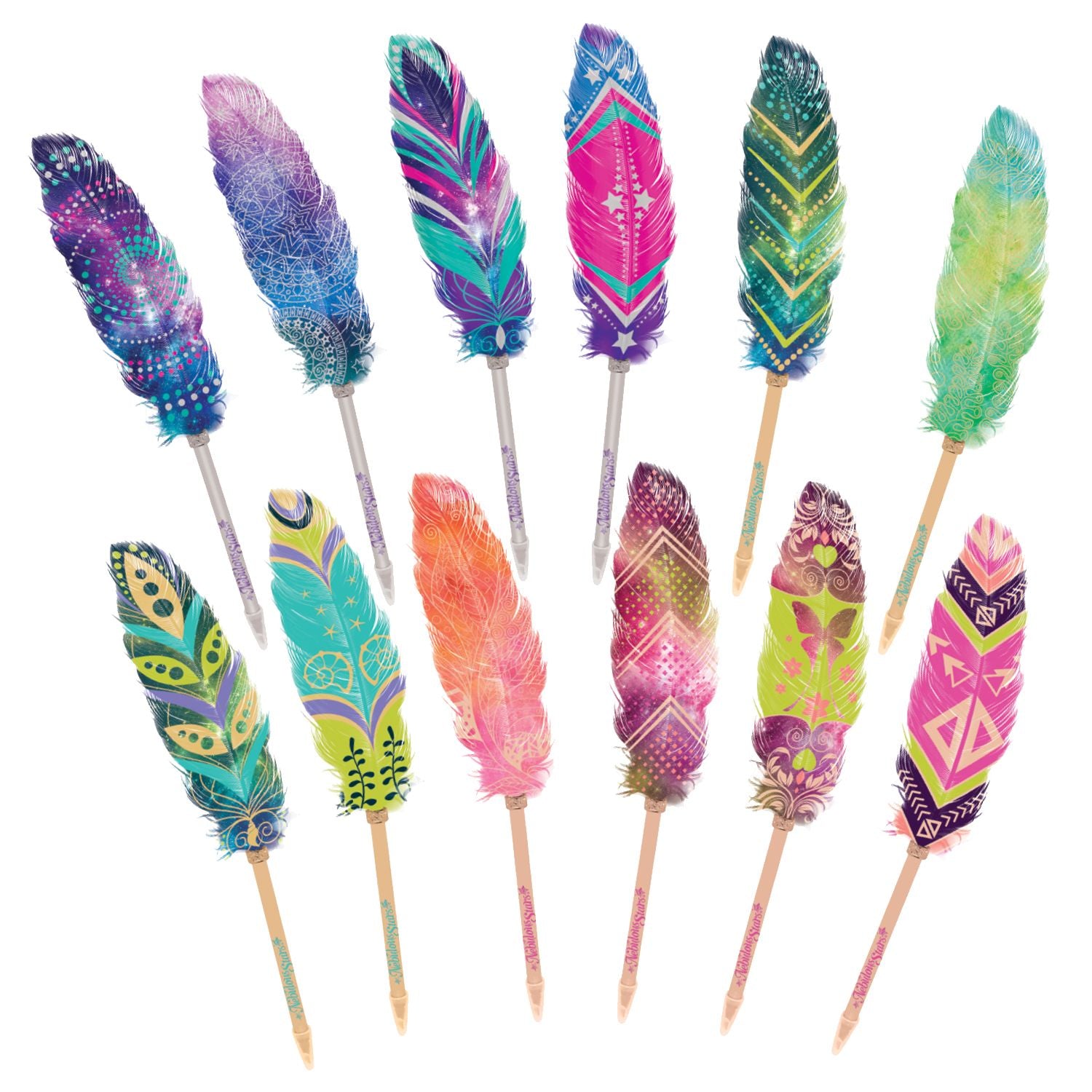 Nebulous Stars - Feather Quill Pen - Aqua Water 1