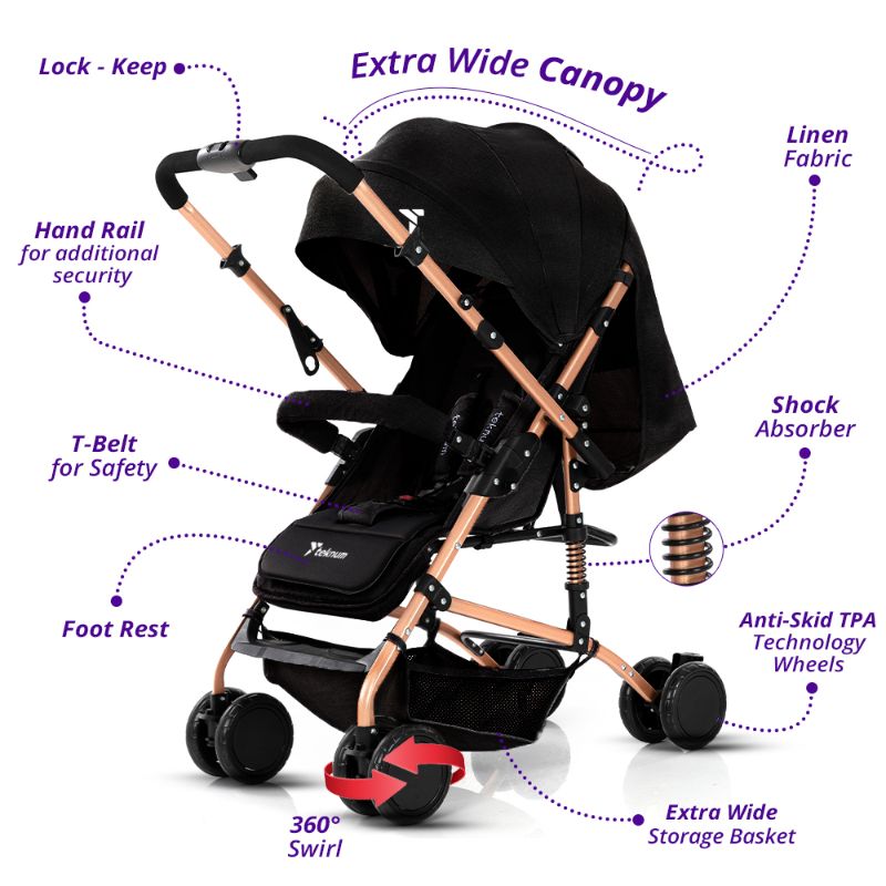 Teknum - Reversible Trip Stroller (Black)