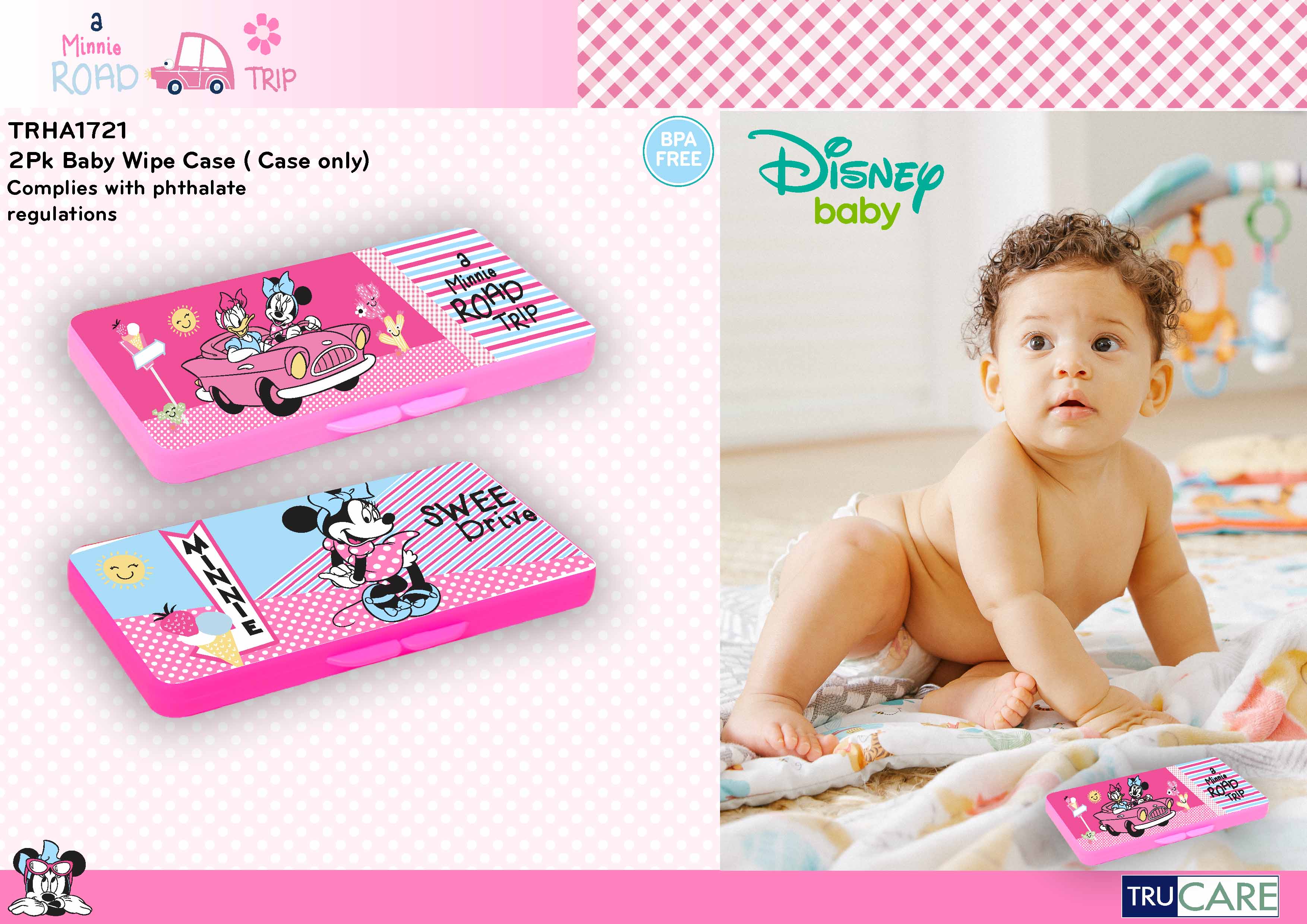 Disney - Minnie Mouse Baby Wipe Case (Pink)