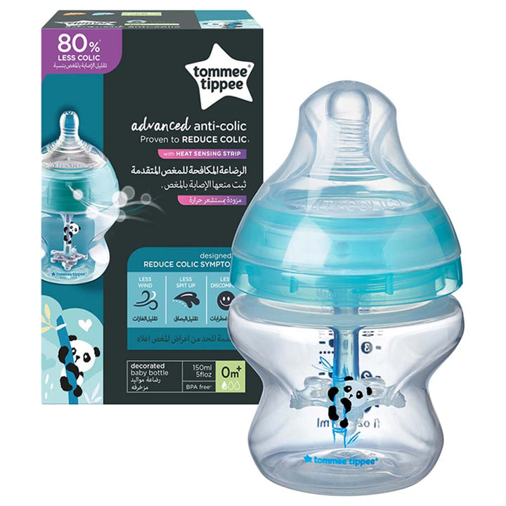 Tommee Tippee Advanced Anti-Colic Feeding Bottle, 150ml x1 - Deco