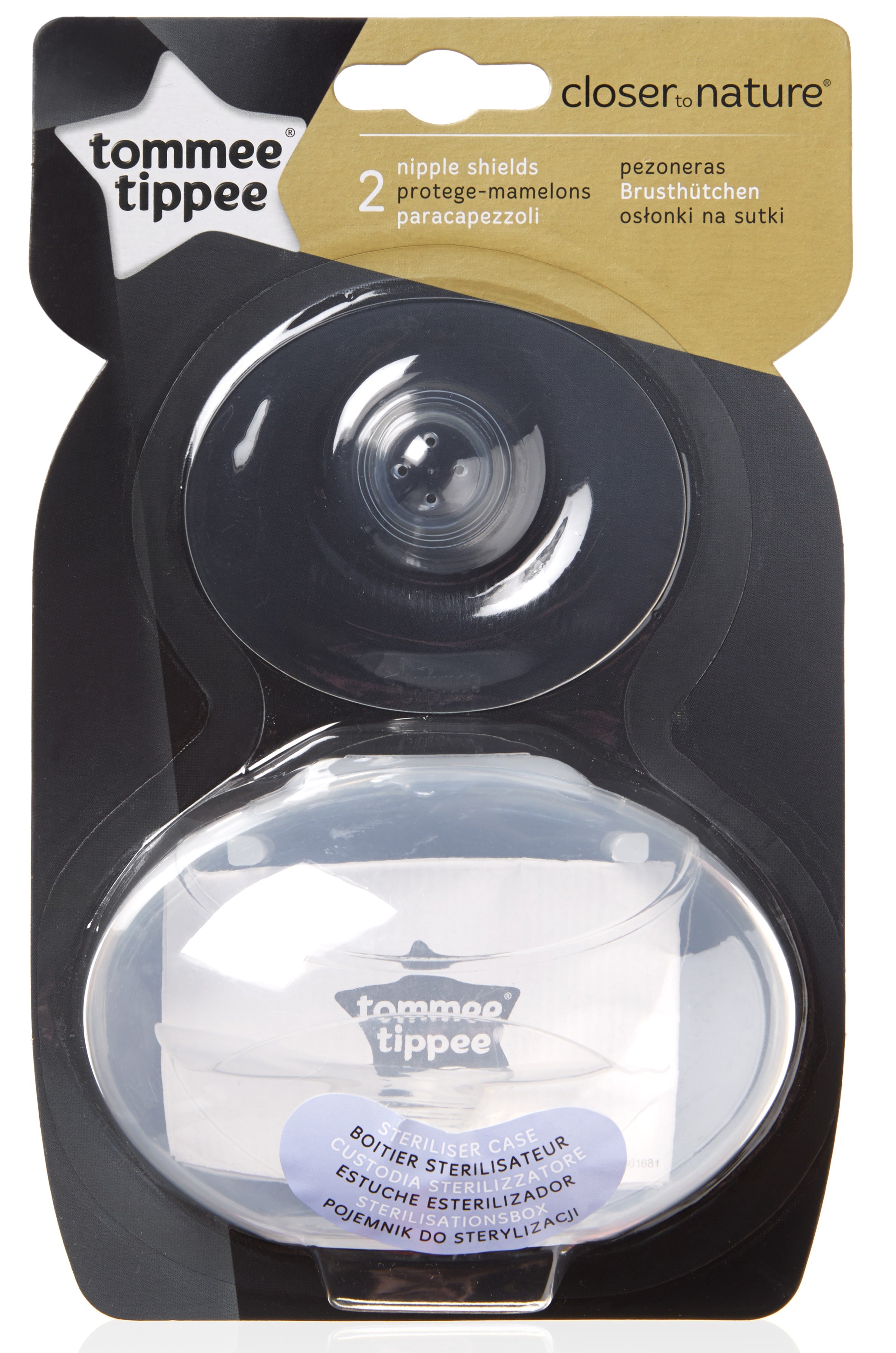 Tommee Tippee Closer to Nature Nipple Shieldsx 2 with Sterilizer Case