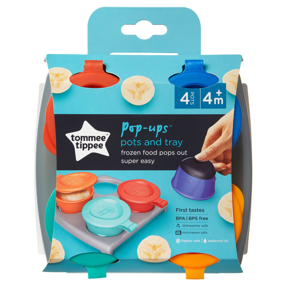 Tommee Tippee Pop Ups Freezer Pots & Tray x 4