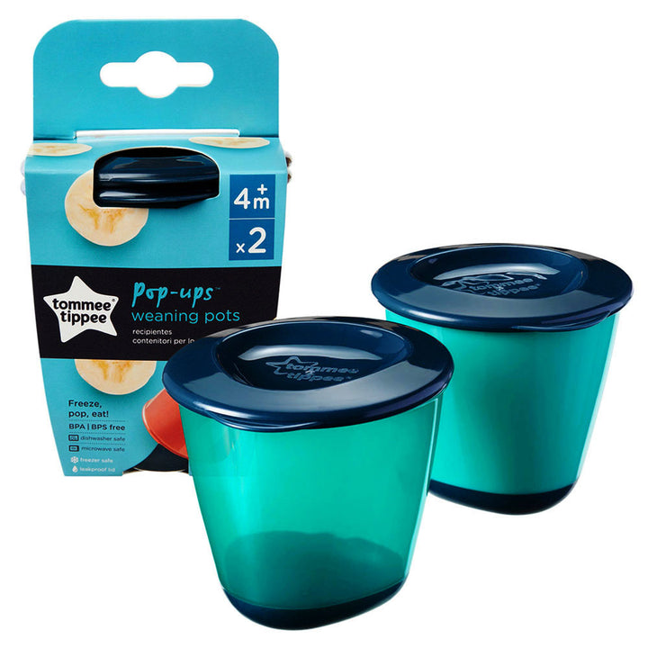 Tommee Tippe Pop Ups Weaning Pots x 2 (Blue)