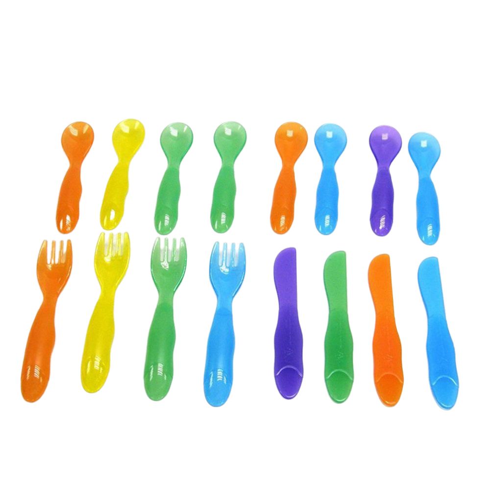 The First Years - Take & Toss Toddler Flatware Pack of 16, (Fork/Spoon/Knife)