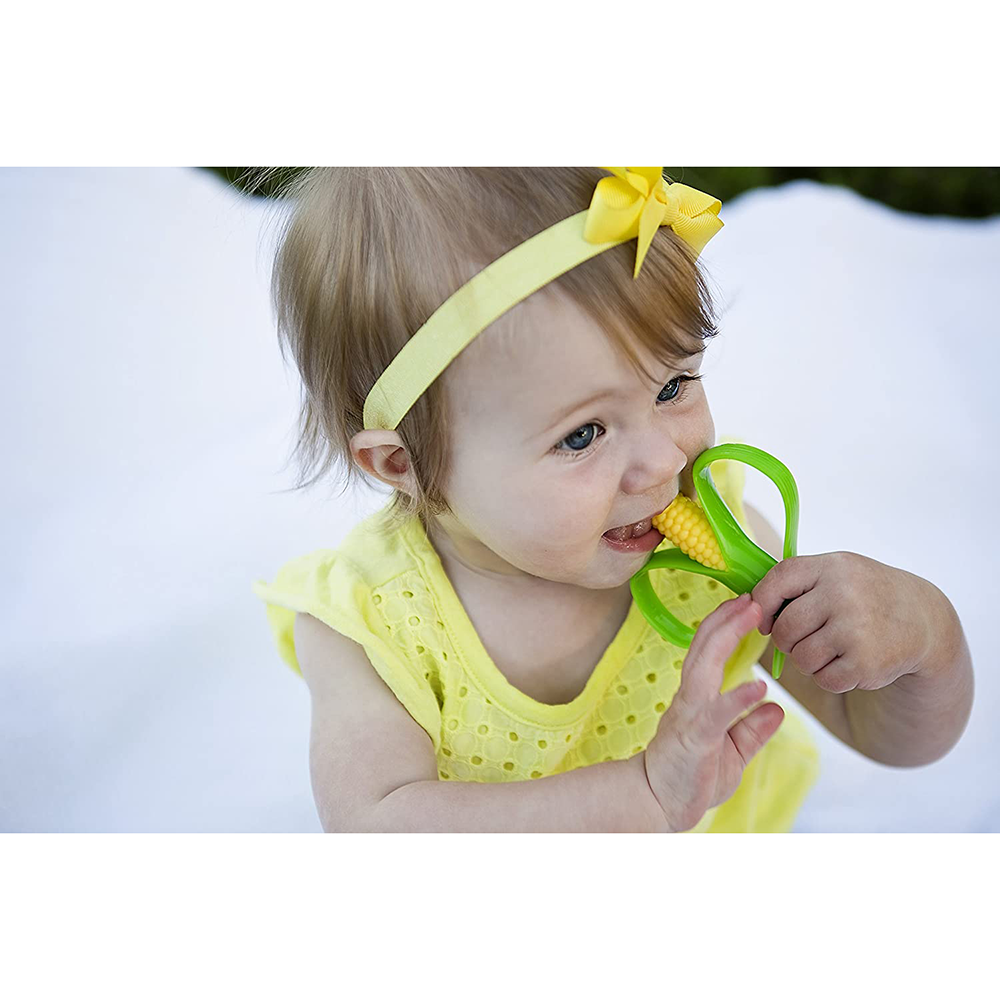 Goodway - Baby Banana Bendable Teething Toothbrush/Teether - Corn (Green)
