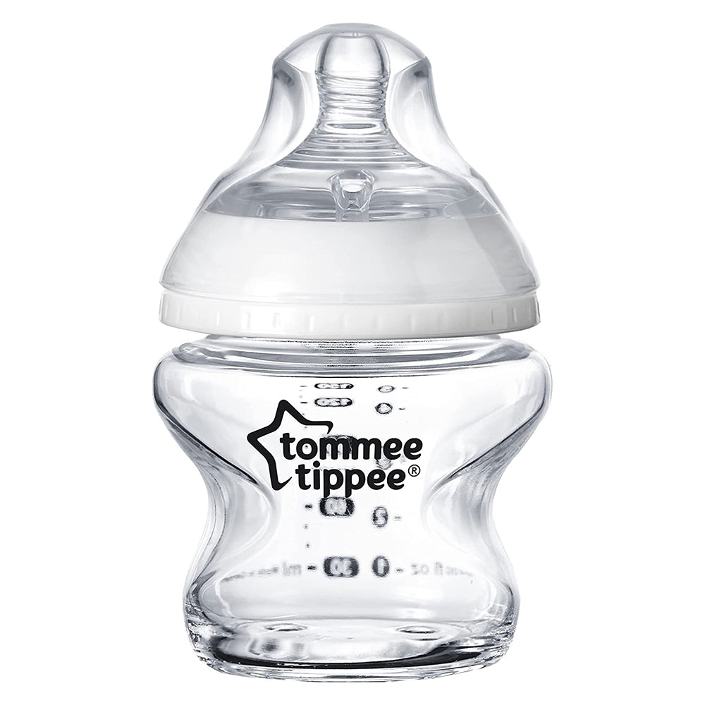 Tommee Tippee Closer to Nature Glass Feeding Bottle, 150ml x 1 (Clear)