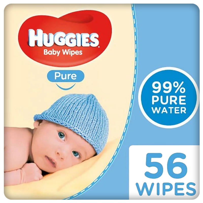 Huggies Baby Wipes Pure 56's