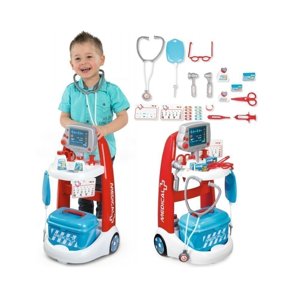 Smoby - Medical Trolley With 16 Accessories