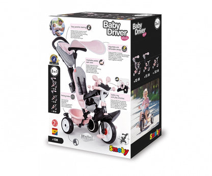 Smoby Tricycle Baby Driver Plus (Pink)