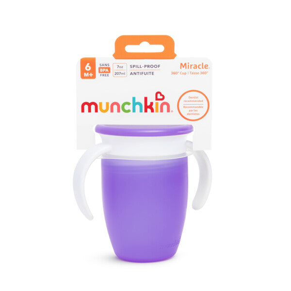 Munchkin - Miracle 360 Trainer Cup with Lid 7oz (Purple)