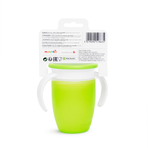 Munchkin - Miracle 360 Trainer Cup with Lid 7oz (Green)